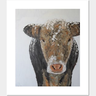 Daisy the Cow in the Snow Posters and Art